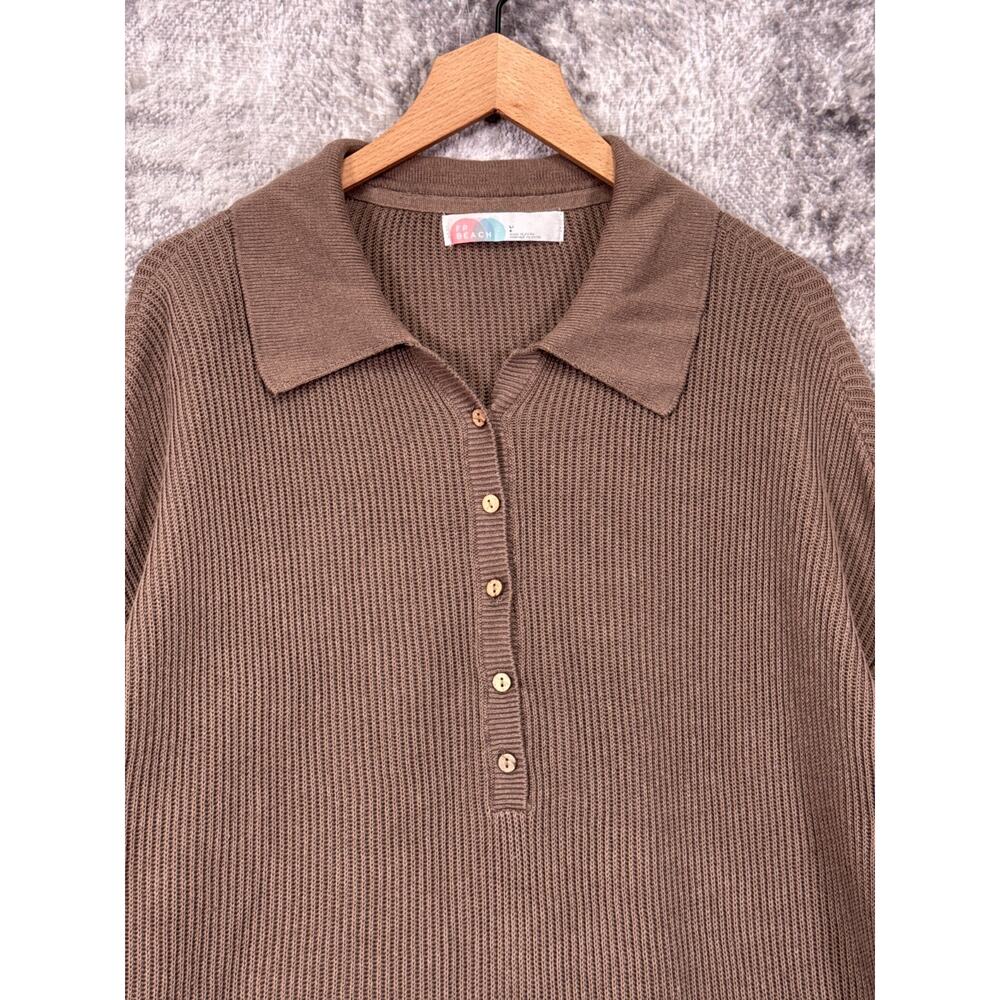 Free People Beach Picnic Sweater Dress Large Womens Brown - Picture 2 of 8